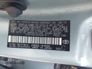 2013 Toyota Prius One with VIN JTDKN3DU2D5681411, listed as a IAAI auction lot 41687126 with 166,146 mi miles. Bid and sale history available at carsss.com. Image 9.