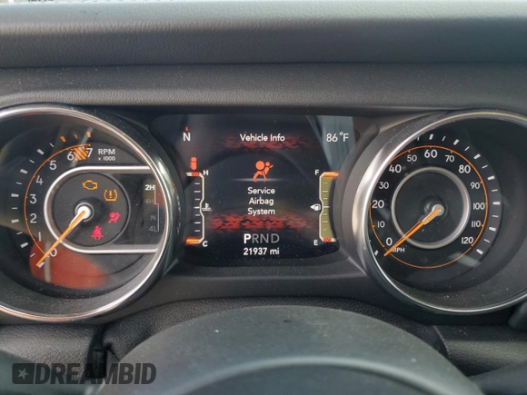 2019 Jeep Wrangler Unlimited Sahara with VIN 1C4HJXEN5KW523978, listed as a Copart auction lot 60188735 with 21,937 mi miles and Salvage title. Bid and sale history available at DreamBid. Image 9.