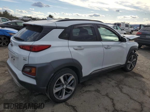 2019 Hyundai Kona Ultimate with VIN KM8K5CA56KU261565, listed as a Copart auction lot 42654535 with 83,670 mi miles and Salvage Title. Bid and sale history available at carsss.com. Image 3.