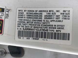2012 Honda CR-V EX-L with VIN 5J6RM4H71CL078546, listed as a IAAI auction lot 41637472 with 165,377 mi miles. Bid and sale history available at carsss.com. Image 9.