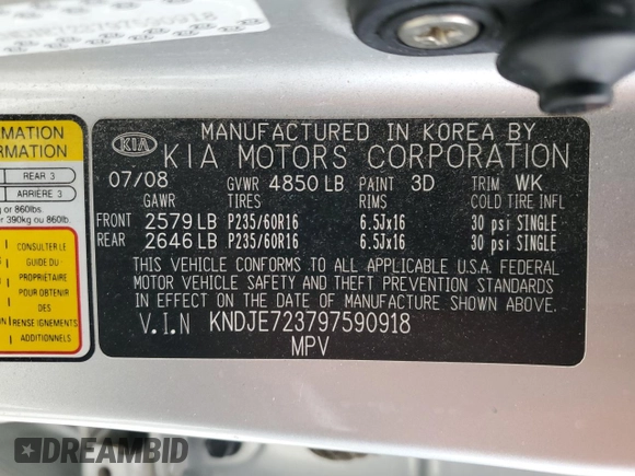 2009 Kia Sportage LX with VIN KNDJE723797590918, listed as a Copart auction lot 51218345 with 145,480 mi miles and Salvage Title. Bid and sale history available at carsss.com. Image 12.