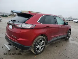 2015 Ford Edge Titanium with VIN 2FMTK4K8XFBC09055, listed as a Copart auction lot 43807355 with 99,591 mi miles and Salvage Title. Bid and sale history available at carsss.com. Image 3.