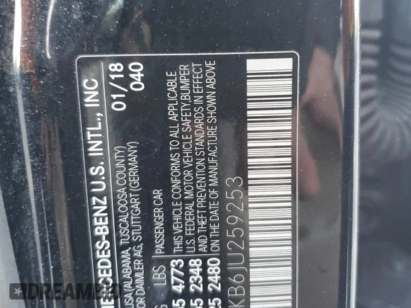 2018 Mercedes-Benz C 300 with VIN 55SWF4KB6JU259253, listed as a Copart auction lot 53642375 with 33,600 mi miles and Salvage Title. Bid and sale history available at DreamBid. Image 12.