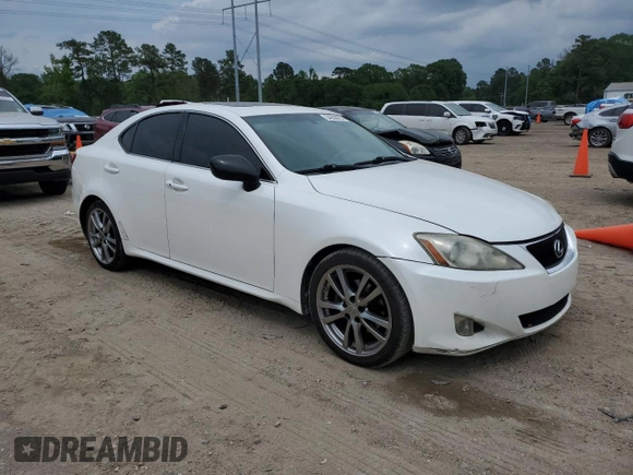 2008 Lexus IS with VIN JTHBK262582082071, listed as a Copart auction lot 54206675 with 221,953 mi miles and Salvage Title. Bid and sale history available at carsss.com. Image 4.