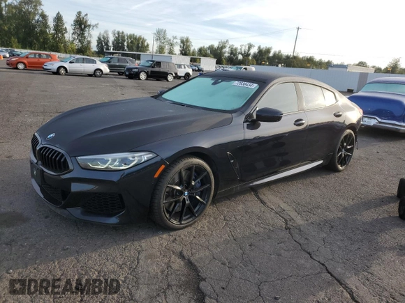 2020 BMW 8 Series M850i with VIN WBAGV8C02LCD71173, listed as a Copart auction lot 72638434 with 43,307 mi miles and Salvage Title. Bid and sale history available at DreamBid. Image 1.