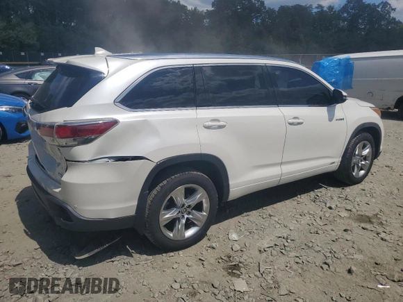 2016 Toyota Highlander Hybrid Limited with VIN 5TDDCRFH7GS016309, listed as a Copart auction lot 68420354 with 112,336 mi miles and Salvage Title. Bid and sale history available at carsss.com. Image 3.