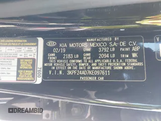 2019 Kia Forte LXS с VIN 3KPF24AD7KE097611, выставлен на аукционе IAAI как лот 42323607 с пробегом 30 697 миль миль и . История ставок и продаж доступна на DreamBid. Изображение 9.