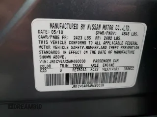 2010 Infiniti G37 x with VIN JN1CV6AR5AM460038, listed as a Copart auction lot 84489894 with 263,439 mi miles and Clean Title. Bid and sale history available at DreamBid. Image 12.