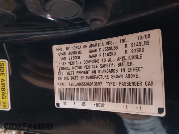 2009 Acura TL Technology z VIN 19UUA86569A013697, wystawiony jako IAAI lot #42265973 z przebiegiem 228 922 mil mil oraz . Historia ofert i sprzedaży dostępna na DreamBid. Obrazek 9.