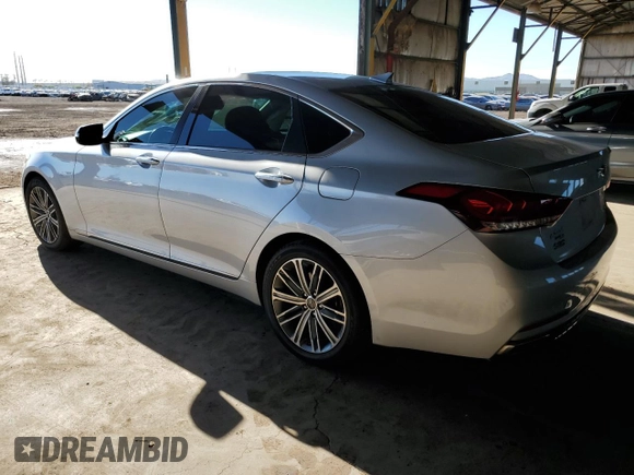 2018 Genesis G80 3.8L z VIN KMHGN4JE4JU215890, wystawiony jako Copart lot #50455605 z przebiegiem 57 043 mil mil oraz Szkody całkowita. Historia ofert i sprzedaży dostępna na DreamBid. Obrazek 2.