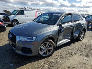 2017 Audi Q3 Premium with VIN WA1BCCFS8HR016507, listed as a Copart auction lot 43873265 with 81,920 mi miles and Salvage Title. Bid and sale history available at carsss.com. Image 1.