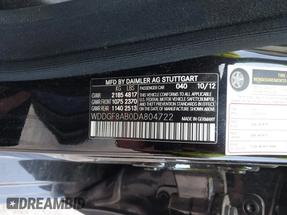 2013 Mercedes-Benz C 300 Sport с VIN WDDGF8AB0DA804722, выставлен на аукционе IAAI как лот 42546948 с пробегом 153 731 миль миль и . История ставок и продаж доступна на DreamBid. Изображение 9.