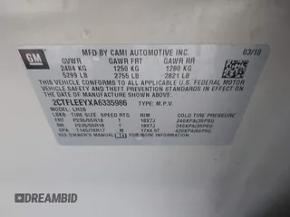 2010 GMC Terrain SLE-2 с VIN 2CTFLEEYXA6335986, выставлен на аукционе IAAI как лот 42081681 с пробегом 105 904 миль миль и . История ставок и продаж доступна на DreamBid. Изображение 9.