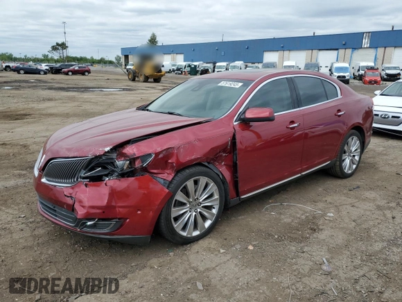 2013 Lincoln MKS EcoBoost with VIN 1LNHL9FT1DG604990, listed as a Copart auction lot 57619245 with 76,899 mi miles and Clean title. Bid and sale history available at DreamBid. Image 1.