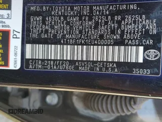 2014 Toyota Camry L with VIN 4T1BF1FK1EU400005, listed as a Copart auction lot 52782775 with 83,939 mi miles and Salvage Title. Bid and sale history available at DreamBid. Image 14.