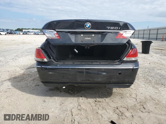 2008 BMW 7 Series 750i with VIN WBAHL83548DT11870, listed as a Copart auction lot 73282444 with Not Provided miles and Salvage Title. Bid and sale history available at DreamBid. Image 6.