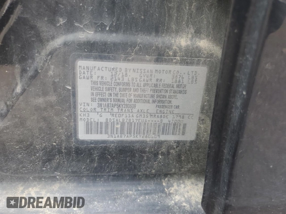 2019 Nissan Sentra S with VIN 3N1AB7AP5KY280609, listed as a Copart auction lot 63859175 with 159,720 mi miles and Clean title. Bid and sale history available at DreamBid. Image 12.