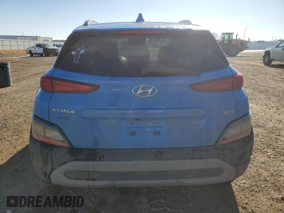 2022 Hyundai Kona SEL with VIN KM8K6CAB8NU922987, listed as a Copart auction lot 43413165 with 44,362 mi miles and Salvage Title. Bid and sale history available at DreamBid. Image 6.
