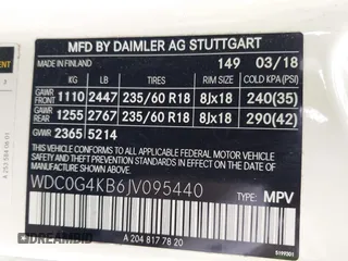 2018 Mercedes-Benz GLC with VIN WDC0G4KB6JV095440, listed as a IAAI auction lot 41675208 with 83,646 mi miles. Bid and sale history available at carsss.com. Image 9.