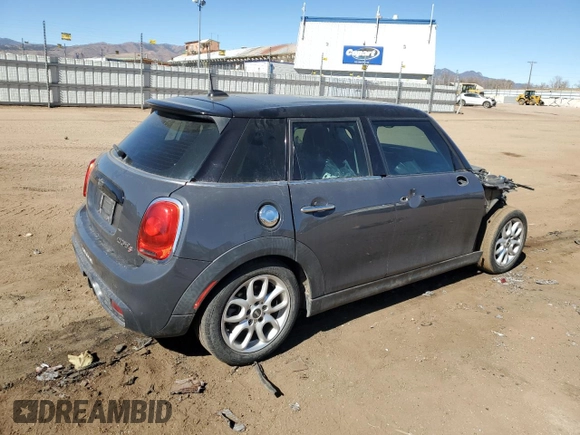 2015 MINI Hardtop 4 Door S with VIN WMWXU3C54F2B57524, listed as a Copart auction lot 45296125 with 56,001 mi miles and Salvage title. Bid and sale history available at DreamBid. Image 3.