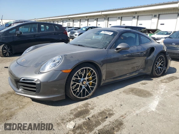 2014 Porsche 911 Turbo with VIN WP0AD2A92ES167652, listed as a Copart auction lot 75422514 with 35,360 mi miles and Salvage Title. Bid and sale history available at carsss.com. Image 1.