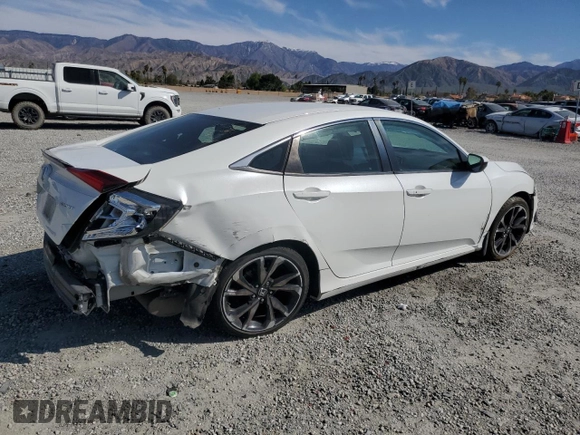 2019 Honda Civic Sport with VIN 2HGFC2F84KH594151, listed as a Copart auction lot 49927085 with 54,688 mi miles and Salvage Title. Bid and sale history available at DreamBid. Image 3.