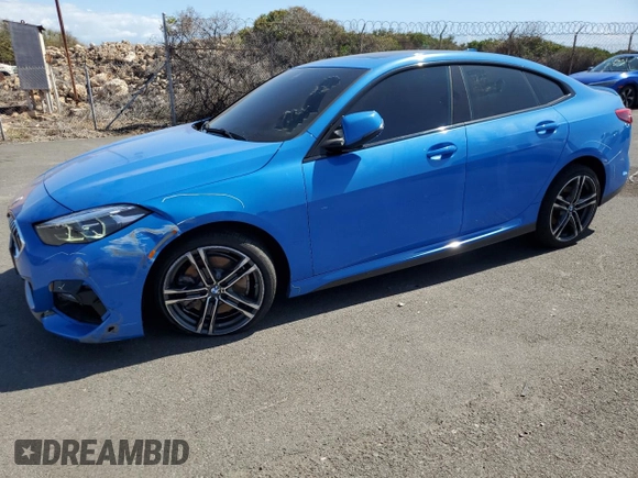2021 BMW 2 Series 228i with VIN WBA53AK06M7J20167, listed as a Copart auction lot 44247265 with 25,470 mi miles and Salvage Title. Bid and sale history available at carsss.com. Image 1.