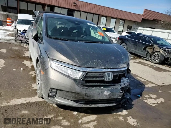 2021 Honda Odyssey EX-L with VIN 5FNRL6H70MB020405, listed as a Copart auction lot 46186085 with 61,300 mi miles and Salvage Title. Bid and sale history available at DreamBid. Image 12.