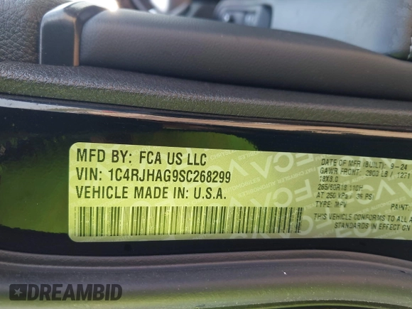 2025 Jeep Grand Cherokee Altitude X z VIN 1C4RJHAG9SC268299, wystawiony jako IAAI lot #42475401 z przebiegiem 2 649 mil mil oraz . Historia ofert i sprzedaży dostępna na DreamBid. Obrazek 9.