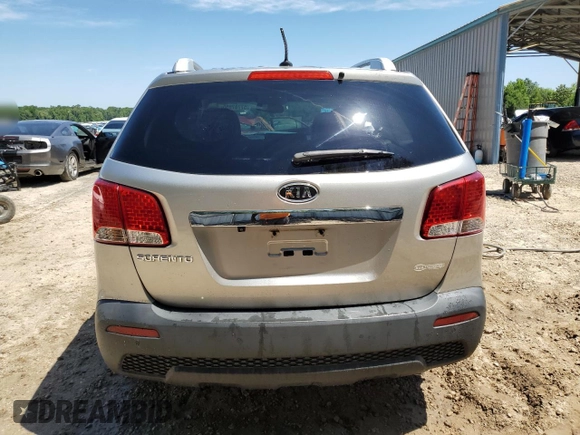 2013 Kia Sorento LX with VIN 5XYKT3A61DG372659, listed as a Copart auction lot 57787855 with 61,489 mi miles and Salvage title. Bid and sale history available at DreamBid. Image 6.