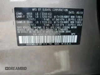 2024 Subaru Outback Premium with VIN 4S4BTAFC9R3103514, listed as a Copart auction lot 58248755 with 22,538 mi miles and Salvage title. Bid and sale history available at DreamBid. Image 13.