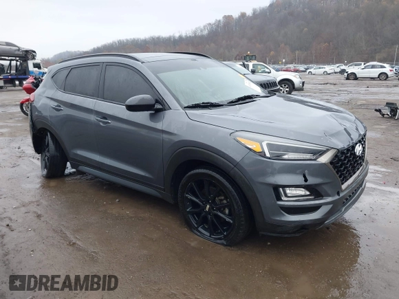 2019 Hyundai Tucson Ultimate with VIN KM8J3CAL2KU929121, listed as a IAAI auction lot 40793502 with 142,846 mi miles. Bid and sale history available at carsss.com. Image 1.