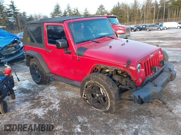 2014 Jeep Wrangler Sport with VIN 1C4AJWAG9EL295931, listed as a IAAI auction lot 41362815 with 104,881 mi miles and . Bid and sale history available at carsss.com. Image 1.