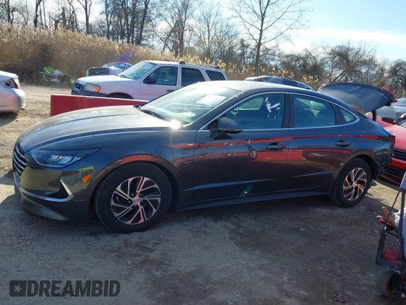2020 Hyundai Sonata Hybrid Blue with VIN KMHL24JJ2LA016152, listed as a IAAI auction lot 41655476 with 168,982 mi miles. Bid and sale history available at carsss.com. Image 15.