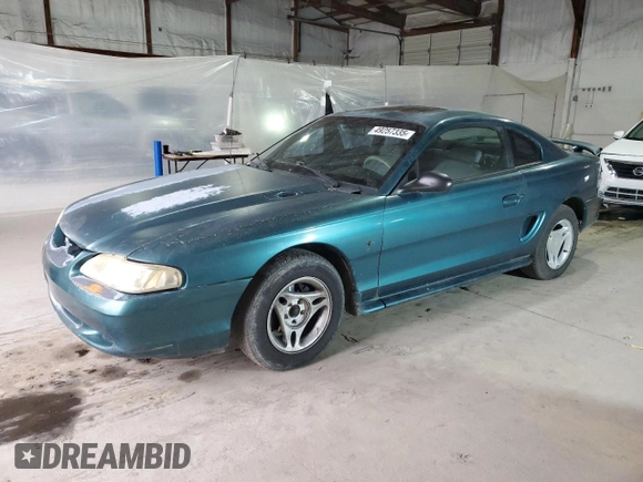 1996 Ford Mustang with VIN 1FALP4047TF229334, listed as a Copart auction lot 49257335 with 184,986 mi miles and Salvage Title. Bid and sale history available at carsss.com. Image 1.