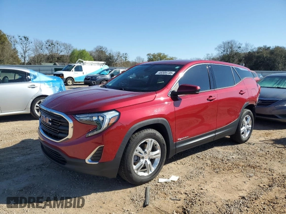 2020 GMC Terrain SLE with VIN 3GKALMEVXLL186911, listed as a Copart auction lot 48308735 with 53,941 mi miles and Salvage Title. Bid and sale history available at carsss.com. Image 1.