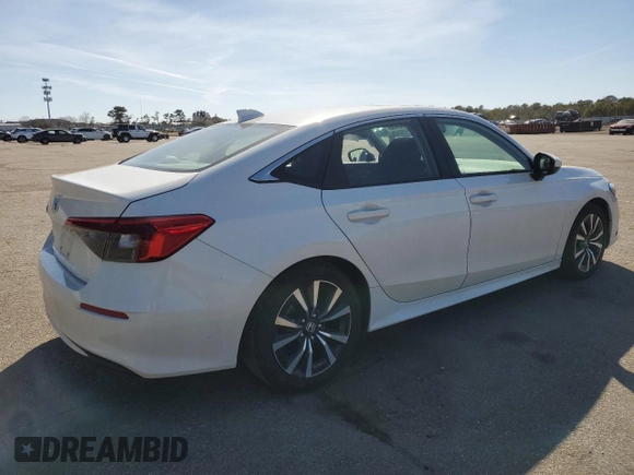 2024 Honda Civic Sedan EX with VIN 2HGFE1F72RH334174, listed as a Copart auction lot 48358455 with 7,288 mi miles and Salvage Title. Bid and sale history available at carsss.com. Image 3.