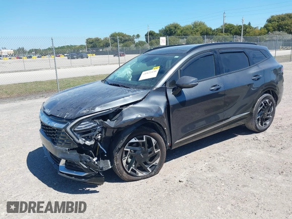 2024 Kia Sportage SX-Prestige with VIN 5XYK5CDF5RG189875, listed as a IAAI auction lot 41822538 with 12,113 mi miles and . Bid and sale history available at carsss.com. Image 2.