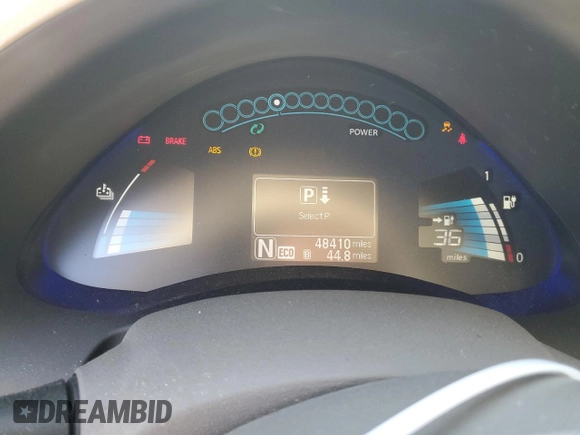 2016 Nissan LEAF SV with VIN 1N4BZ0CP8GC304599, listed as a Copart auction lot 50728855 with 48,410 mi miles and Salvage Title. Bid and sale history available at carsss.com. Image 9.