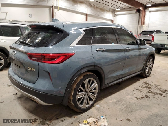 2022 Infiniti QX50 SENSORY with VIN 3PCAJ5EB5NF120457, listed as a Copart auction lot 38217374 with 6,253 mi miles. Bid and sale history available at carsss.com. Image 3.