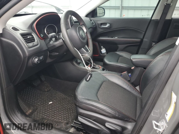 2021 Jeep Compass Trailhawk with VIN 3C4NJDDB2MT566157, listed as a Copart auction lot 51652255 with 47,284 mi miles and Salvage title. Bid and sale history available at DreamBid. Image 7.