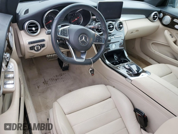 2018 Mercedes-Benz C 300 with VIN WDDWK4KB1JF615509, listed as a Copart auction lot 49956135 with 25,030 mi miles and Salvage title. Bid and sale history available at DreamBid. Image 8.