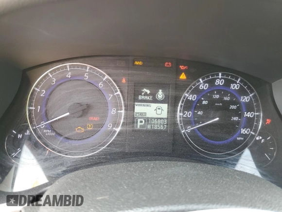 2011 Infiniti EX Journey with VIN JN1AJ0HR2BM853132, listed as a Copart auction lot 75808894 with 106,803 mi miles and Salvage Title. Bid and sale history available at DreamBid. Image 9.