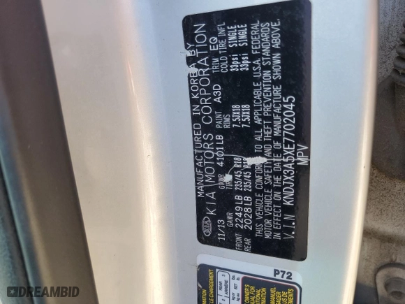 2014 Kia Soul ! with VIN KNDJX3A5XE7702045, listed as a Copart auction lot 48367295 with 147,301 mi miles and Salvage Title. Bid and sale history available at carsss.com. Image 12.
