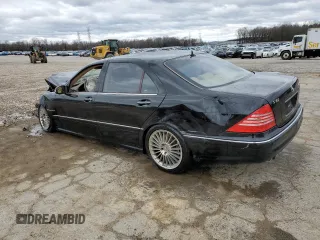 2004 Mercedes-Benz S 55 AMG with VIN WDBNG74J04A407814, listed as a Copart auction lot 47820895 with 57,096 mi miles and Salvage Title. Bid and sale history available at DreamBid. Image 2.