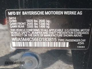 2014 BMW 5 Series GT 535i Gran Turismo xDrive with VIN WBA5M4C56ED183815, listed as a IAAI auction lot 42155348 with 150,357 mi miles and . Bid and sale history available at carsss.com. Image 9.