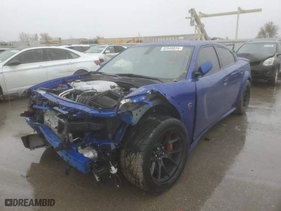2021 Dodge Charger SRT Hellcat Redeye Widebody with VIN 2C3CDXL9XMH649508, listed as a Copart auction lot 82648834 with 8,849 mi miles and Salvage Title. Bid and sale history available at carsss.com. Image 1.
