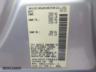 2015 Nissan Altima 2.5 with VIN 1N4AL3AP5FC298843, listed as a IAAI auction lot 41716192 with 72,041 mi miles. Bid and sale history available at carsss.com. Image 9.