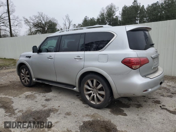 2012 Infiniti QX56 8-passenger with VIN JN8AZ2ND4C9716129, listed as a Copart auction lot 45750875 with 216,312 mi miles and Salvage Title. Bid and sale history available at carsss.com. Image 2.