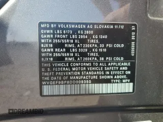 2013 Volkswagen Touareg Lux z VIN WVGEF9BP8DD009350, wystawiony jako Copart lot #55775385 z przebiegiem 165 958 mil mil oraz Czysty tytuł • Clean title. Historia ofert i sprzedaży dostępna na DreamBid. Obrazek 13.